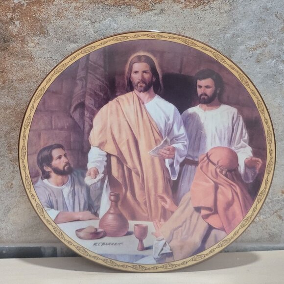 The Last Supper Plate Robert T Barrett  Life of Christ Bradford Exchange 1994 - Picture 1 of 12